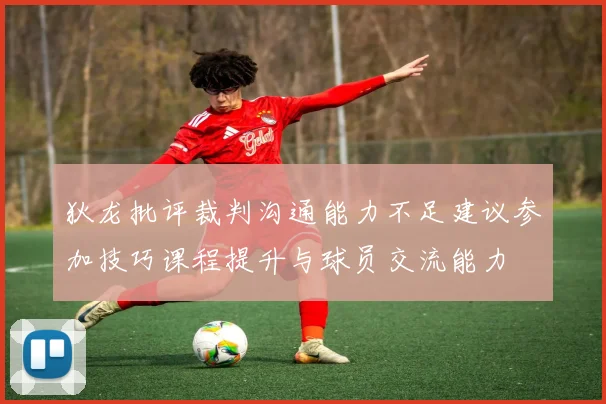 狄龙批评裁判沟通能力不足建议参加技巧课程提升与球员交流能力